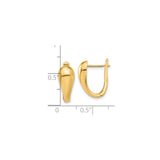 14k Yellow Gold Teardrop Hoop Earrings, Polished Minimalist Design for Women