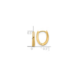 14k Yellow Gold Oval Hoop Earrings, Small Elongated Hoops with Hinged Back, Minimalist Lightweight Design