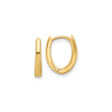 14k Yellow Gold Oval Hoop Earrings, Small Elongated Hoops with Hinged Back, Minimalist Lightweight Design