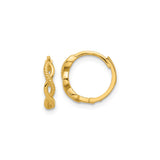 14k Yellow Gold Hoop Earrings with Twisted Rope Design and Polished Finish