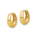 14k Yellow Gold Hoop Earrings, Chunky Huggie Style with Polished Smooth Finish