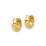 14k Yellow Gold Huggie Hoop Earrings, Polished Smooth Finish, Minimalist Round Design