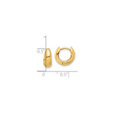 14k Yellow Gold Huggie Hoop Earrings, Polished Smooth Finish, Minimalist Round Design