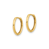 14k Yellow Gold Hoop Earrings, Polished Smooth Finish, Minimalist Lightweight Design