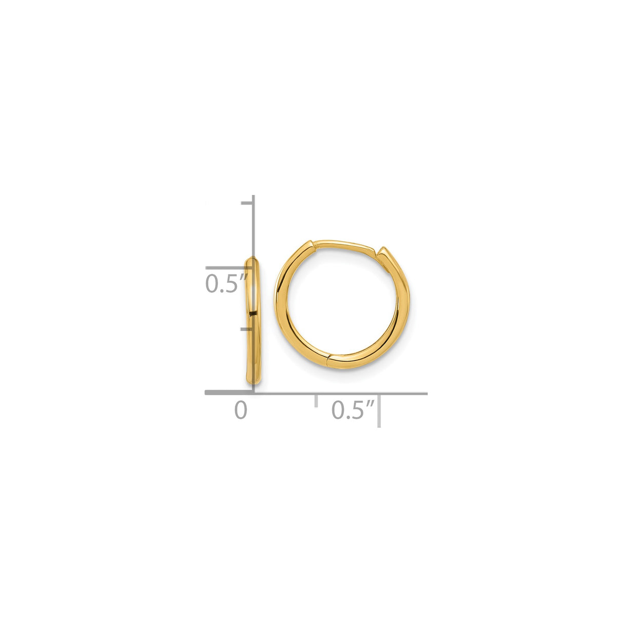 14k Yellow Gold Hoop Earrings, Polished Smooth Finish, Minimalist Lightweight Design