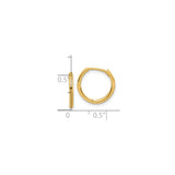 14k Yellow Gold Hoop Earrings, Polished Smooth Finish, Minimalist Lightweight Design
