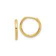 14k Yellow Gold Hoop Earrings, Polished Smooth Finish, Minimalist Lightweight Design
