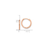 14k Rose Gold Hoop Earrings, Lightweight Polished Minimalist Style for Women