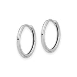 14k White Gold Hoop Earrings, Lightweight Polished Minimalist Design