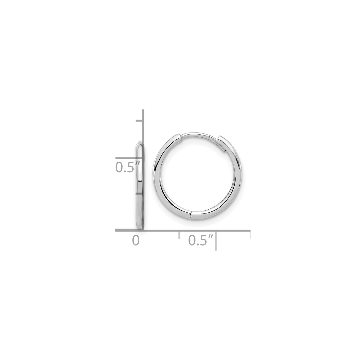 14k White Gold Hoop Earrings, Lightweight Polished Minimalist Design