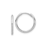 14k White Gold Hoop Earrings, Lightweight Polished Minimalist Design