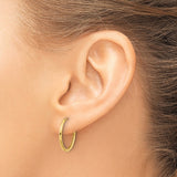 14k Yellow Gold Hoop Earrings, Small Polished Round Hoops, Minimalist Unisex Design