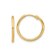 14k Yellow Gold Hoop Earrings, Small Polished Round Hoops, Minimalist Unisex Design