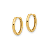 14k Yellow Gold Small Hoop Earrings, Smooth Polished Finish, Lightweight Minimalist Design