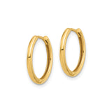 14k Yellow Gold Hoop Earrings, Small Polished Huggie Style, Minimalist Unisex Design