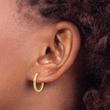 14k Yellow Gold Hoop Earrings, Small Polished Huggie Style, Minimalist Unisex Design
