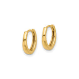 14k Yellow Gold Hoop Earrings, Small Polished Huggie with Hinged Closure, Minimalist Everyday Style