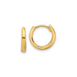 14k Yellow Gold Hoop Earrings, Small Polished Huggie with Hinged Closure, Minimalist Everyday Style
