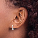 14k White Gold Huggie Hoop Earrings, Minimalist Polished Design, Unisex Everyday Jewelry