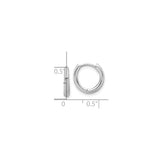 14k White Gold Huggie Hoop Earrings, Minimalist Polished Design, Unisex Everyday Jewelry