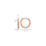 14k Rose Gold Hoop Earrings, Small Hinged Minimalist Polished Hoops for Women