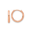 14k Rose Gold Hoop Earrings, Small Hinged Minimalist Polished Hoops for Women