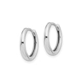 14k White Gold Hoop Earrings, Classic Hinged Design with Polished Finish