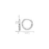 14k White Gold Hoop Earrings, Classic Hinged Design with Polished Finish