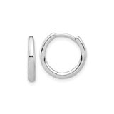 14k White Gold Hoop Earrings, Classic Hinged Design with Polished Finish