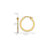 14k Yellow Gold Hoop Earrings with Cubic Zirconia, Polished Lightweight Classic Style