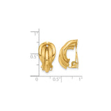 14K Yellow Gold Clip On Earrings Dome Design Omega Back