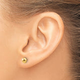 14k Yellow Gold Stud Earrings, Hammered Ball Design with Faceted Texture and Polished Finish