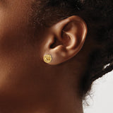 14K Yellow Gold Love Knot Stud Earrings with Twisted Finish