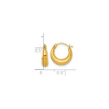14k Yellow Gold Hoop Earrings, Small Polished Dome Hoops, Modern Minimalist Style for Women