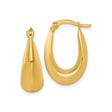 14k Yellow Gold Teardrop Hoop Earrings, Polished Finish, Lightweight Minimalist Design for Women