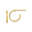 14k Yellow Gold Hoop Earrings, Polished Hammered Texture, Lightweight Minimalist Design