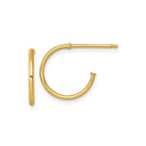 14k Yellow Gold Hoop Earrings, Polished Lightweight Round Design, Minimalist Everyday Style