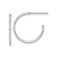 14k White Gold Hoop Earrings, Polished Minimalist Design for Women