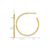 14k Yellow Gold Hoop Earrings, Classic Medium Round Hoops with Polished Finish for Women