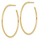 14k Yellow Gold Hoop Earrings, Large Polished Minimalist Style for Women