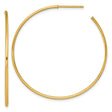 14k Yellow Gold Hoop Earrings, Medium Lightweight High-Polish Round Hoops for Women
