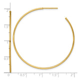 14k Yellow Gold Hoop Earrings, Medium Round, Sleek Minimalist Design, Polished Finish