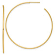 14k Yellow Gold Hoop Earrings, Large Lightweight Smooth Polished Minimalist Round Design