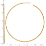 14k Yellow Gold Large Hoop Earrings, Sleek Minimalist Design for Women