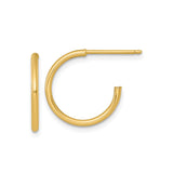 14k Yellow Gold Hoop Earrings, Small Lightweight Polished Design, Minimalist Unisex Style