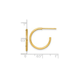 14k Yellow Gold Hoop Earrings, Lightweight Polished Minimalist Round Design for Women