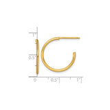 14k Yellow Gold Hoop Earrings, Classic Lightweight Polished Minimalist Design for Women