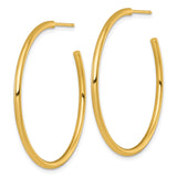 14k Yellow Gold Hoop Earrings, Classic Round Lightweight Polished Fashion Jewelry for Women