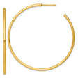 14k Yellow Gold Hoop Earrings, Lightweight Polished Tube Hoops, Minimalist Everyday Style