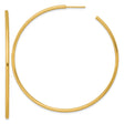 14k Yellow Gold Hoop Earrings, Polished Thin Tube C-Hoop Style, Lightweight Minimalist Design
